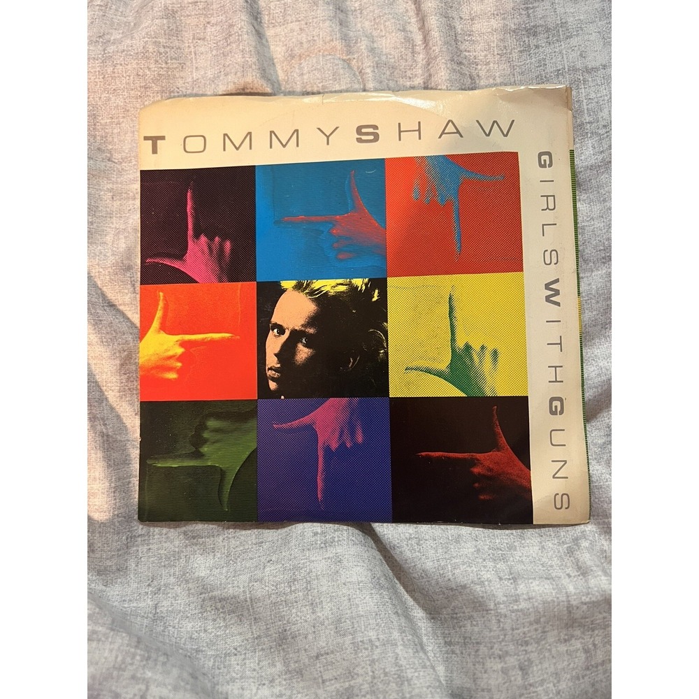 45rpm TOMMY SHAW 1984 GIRLS WITH GUNS-HEADS UP vinyl NM See Pics